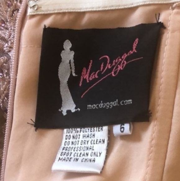 Mac Duggal Dusty Rose Embroidered and Sequin Accented Evening Gown - Size 6 - Picture 3 of 10